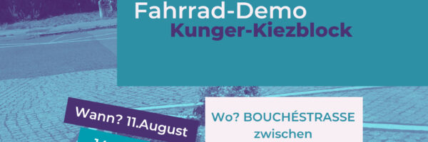 FahrradDemo am 11.8. in der Bouchéstraße von 14-16 Uhr