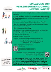 Einladung zur Verkehrsuntersuchung im Weitlingkiez