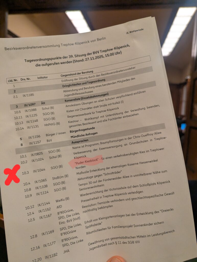 Puder-Kiezblock beschlossen!